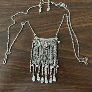 Silver with white beads